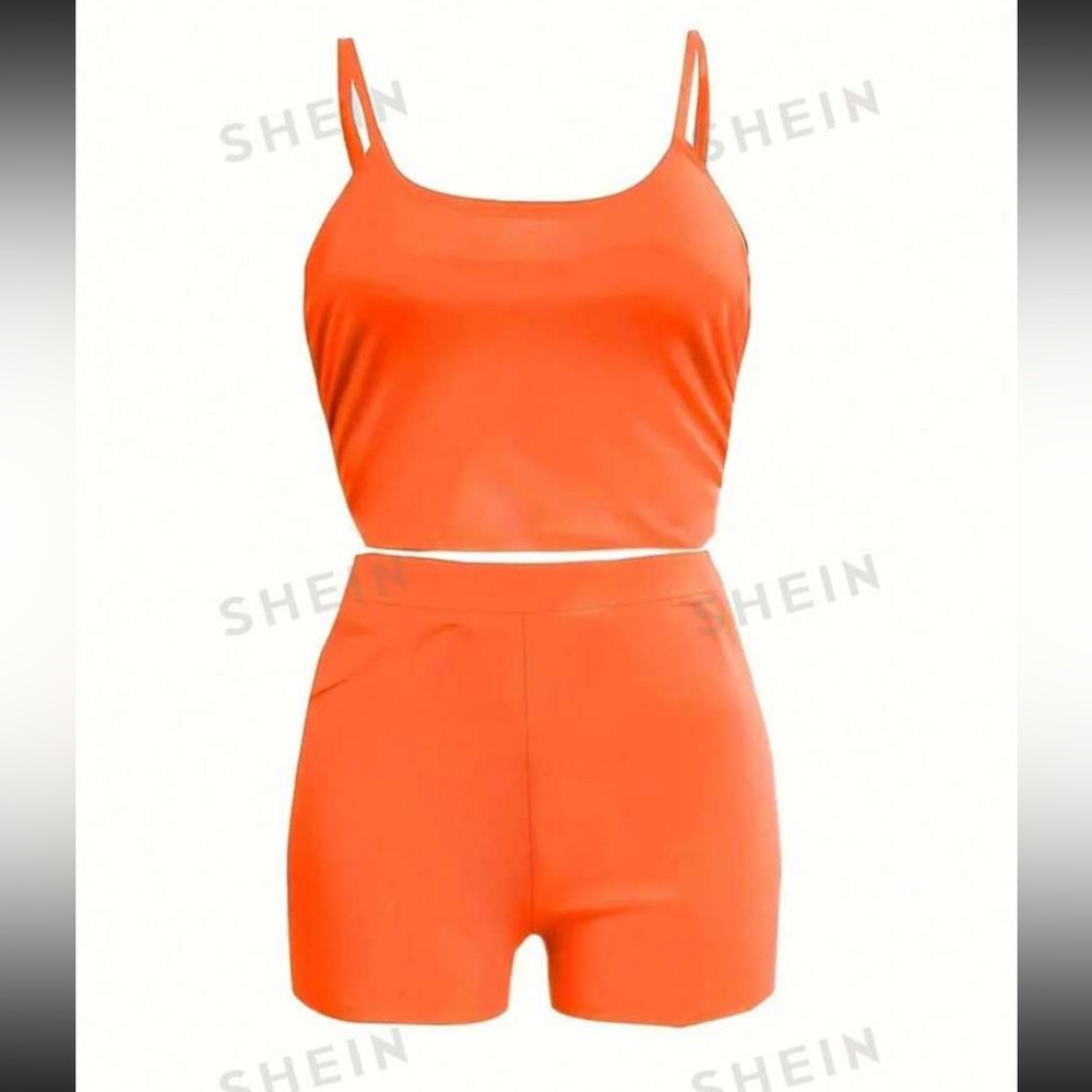 SHEIN 2 Piece Orange Set 3x NWOT